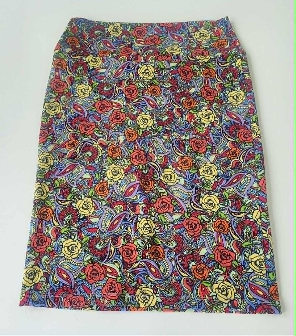 LulaRoe Cassie Skirt, Small, Bright Floral, Stretchy, Fun